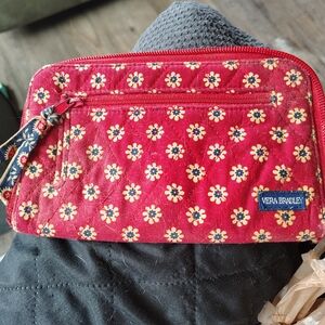 Vera Bradley Red Quilted Floral Wristlet